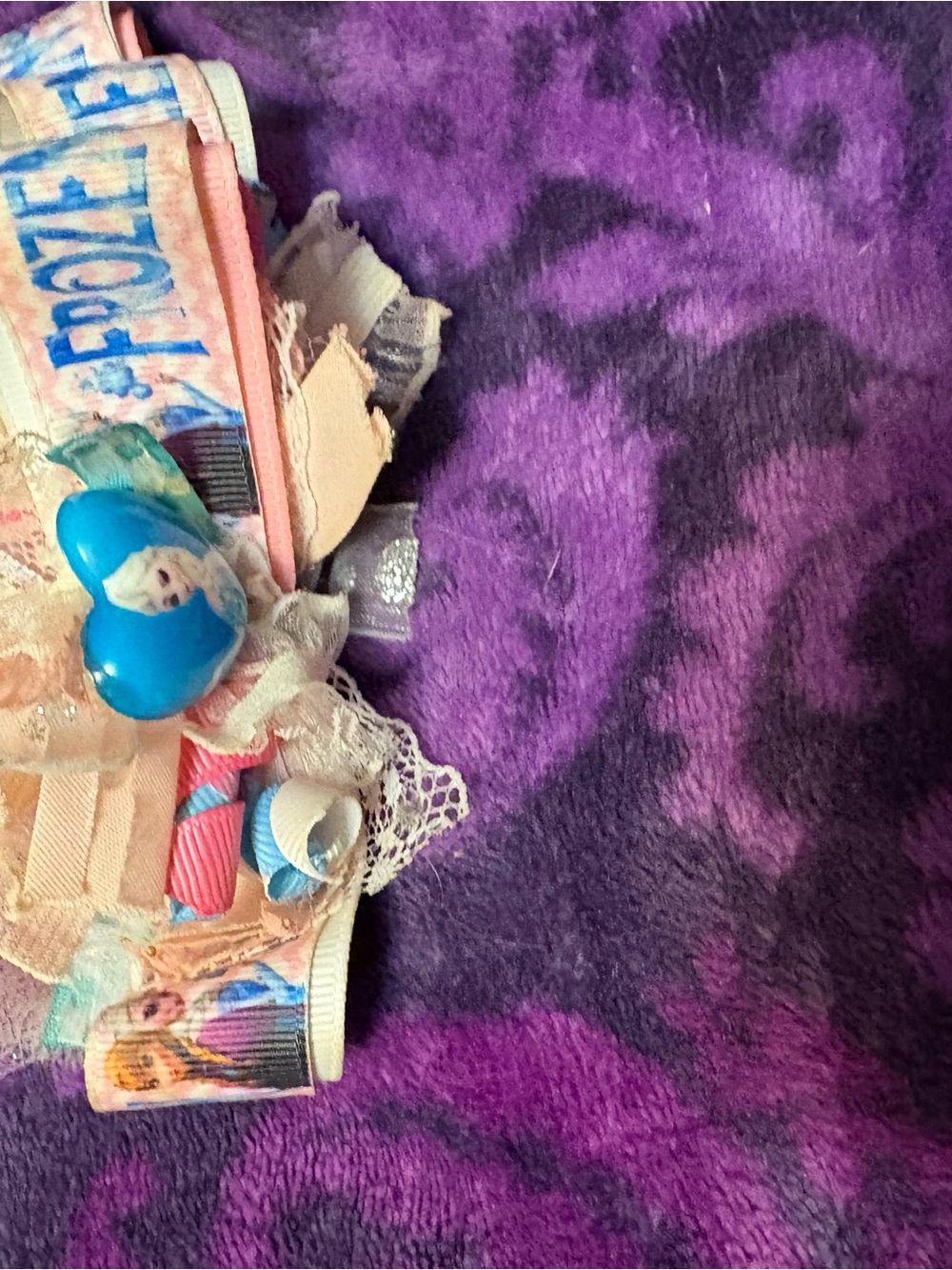 Kids Hair Clips Set in Pink and Blue with Character Accent